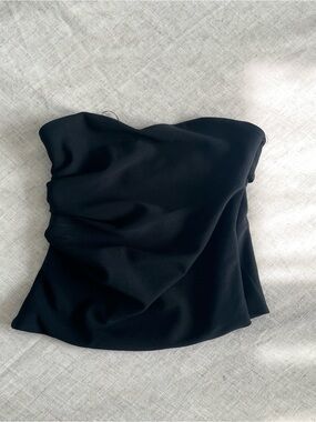 Abercrombie & fitch Black Strapless Draped Bustier Top